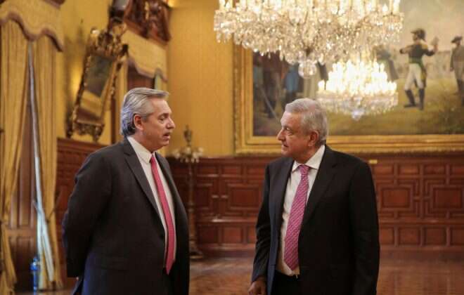 Alberto FernándezÂ  y López Obrador acordaron reforzar los vínculos bilaterales