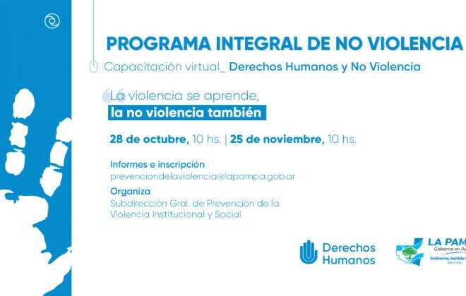 Convocan a la capacitación “Derechos Humanos y No Violencia”