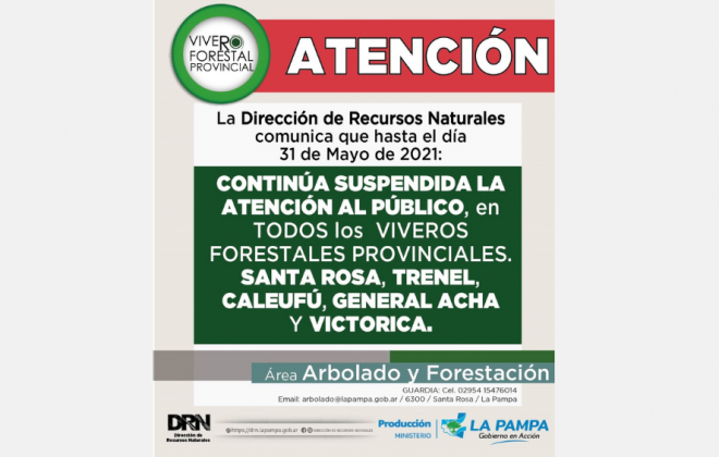 Sin atención en los Viveros Forestales de La Pampa
