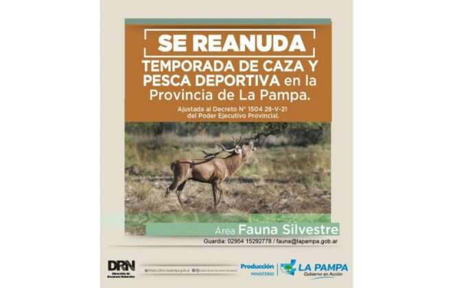 Reabren la Temporada de Caza, Pesca Deportiva y atención en Viveros Forestales