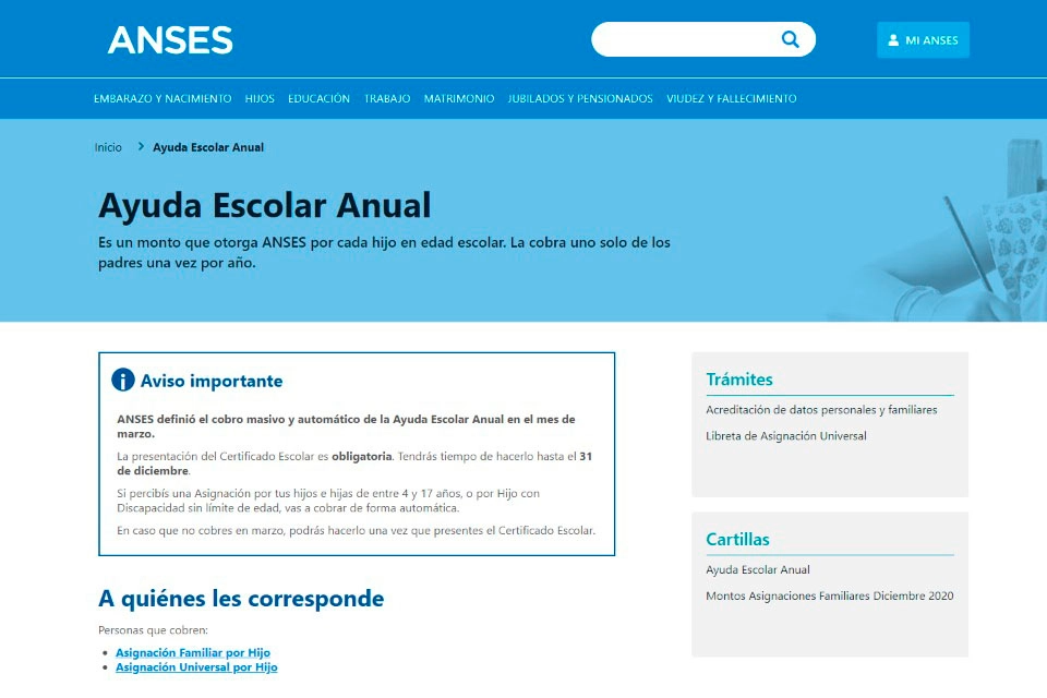 Ayuda Escolar de ANSES: los pasos para acceder