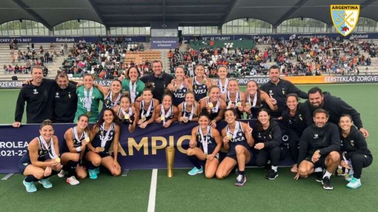 Hóckey sobre césped: Las Leonas recibieron el trofeo de la Pro League 2022 tras el triunfo ante India