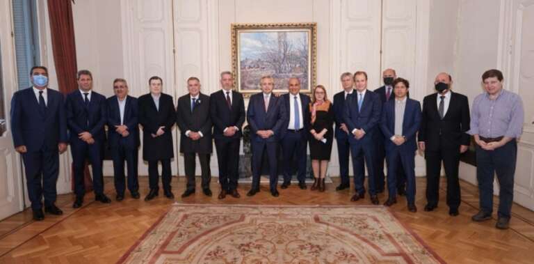 La Liga de Gobernadores, con Sergio Ziliotto, se reunió con Alberto Fernández y Juan Manzur