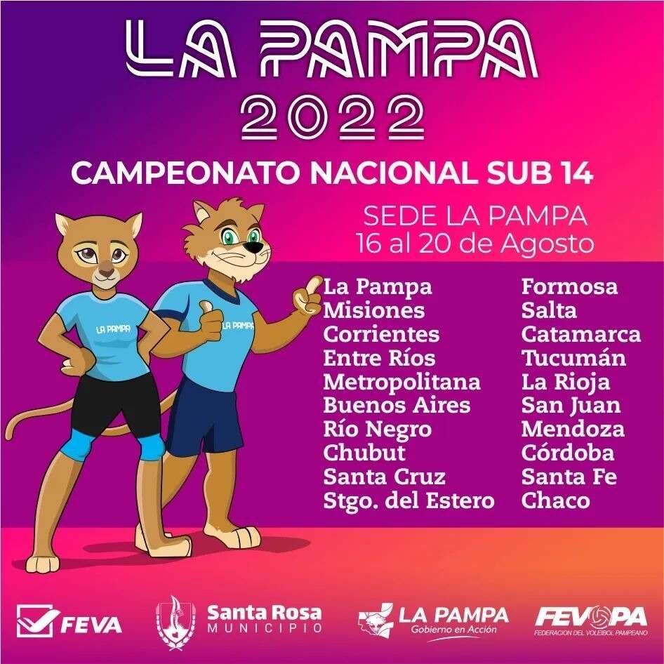 Nacional de vóley en La Pampa con 20 federaciones