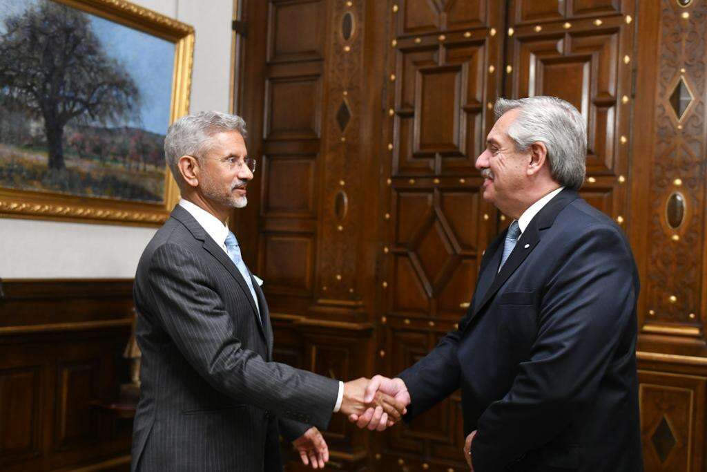 Alberto Fernández recibió al ministro de relaciones exteriores de la India para potenciar la relación económica y política bilateral