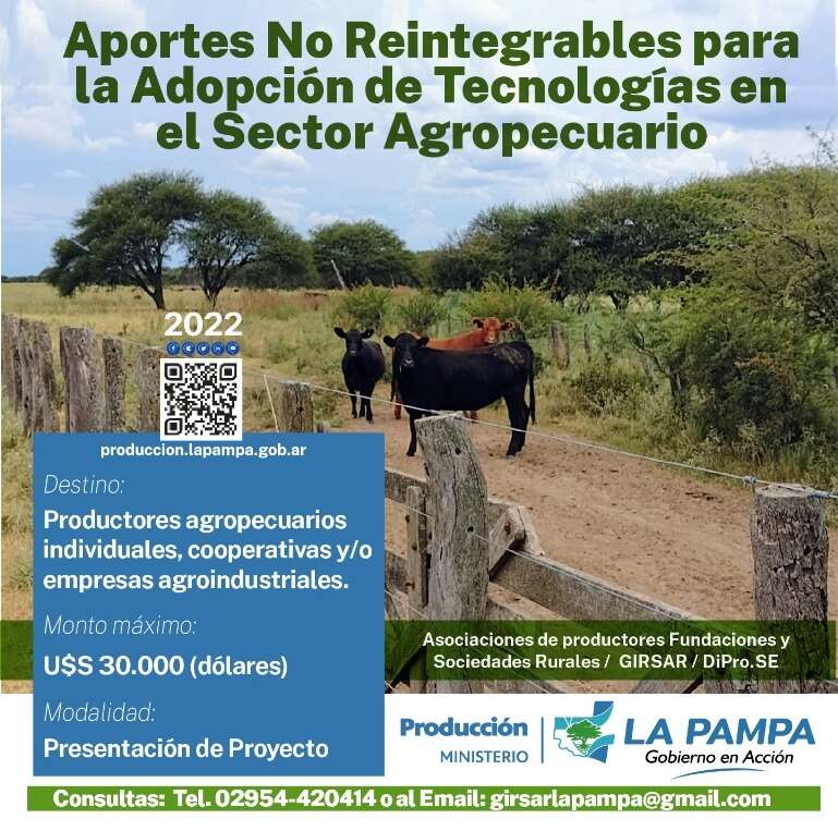 Aumentaron los Aportes No Reintegrables para la adopción de tecnologías en el sector agropecuario