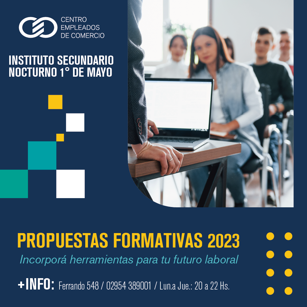 Abrieron las inscripciones para los cursos de formación y para terminar el secundario en el 1Â° de Mayo