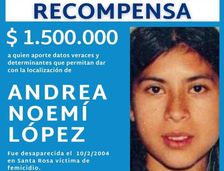 El Gobierno pampeano aumentó la recompensa a 1.500.000 de pesos por datos sobre Andrea López
