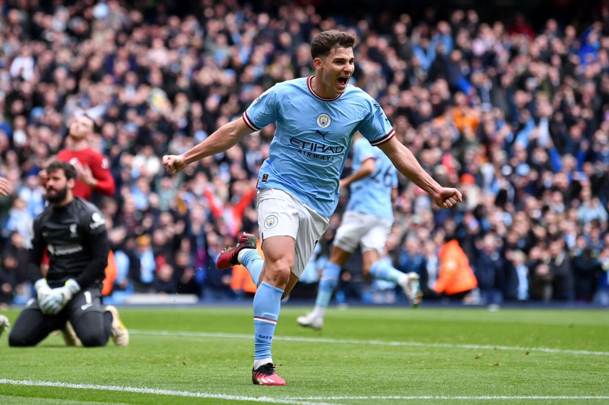 Fútbol: Gol de Julián Ãlvarez en la goleada de Manchester City a Liverpool