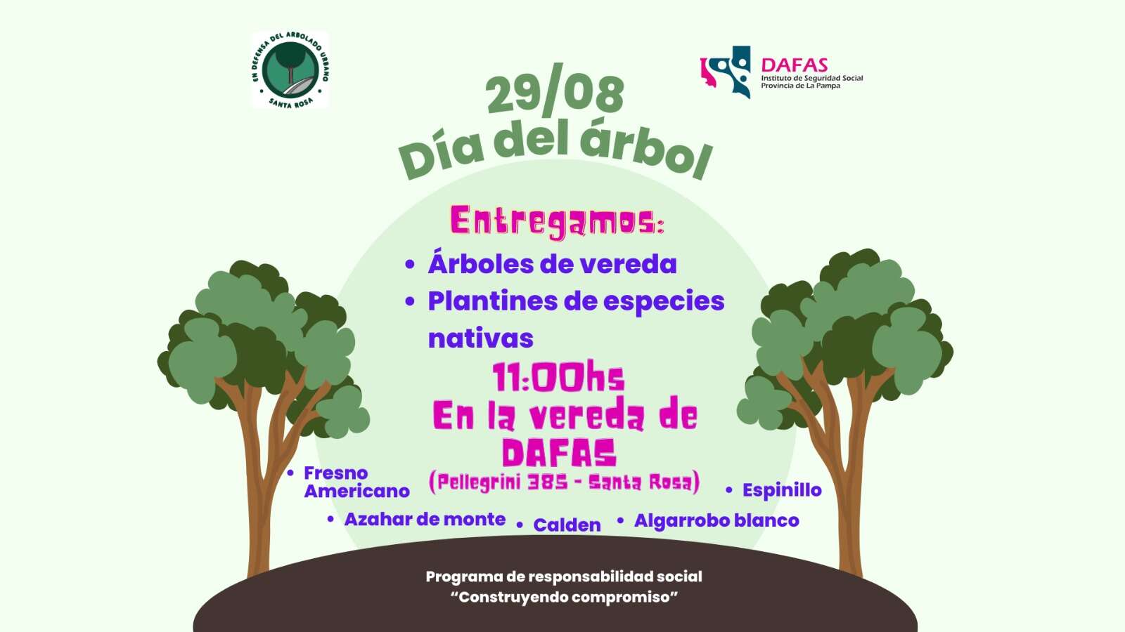 Este martes DAFAS entregará árboles de vereda y especies nativas