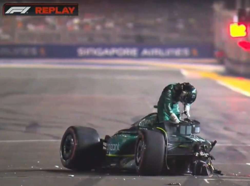 Fórmula 1: Dramático accidente en la clasificación del GP de Singapur