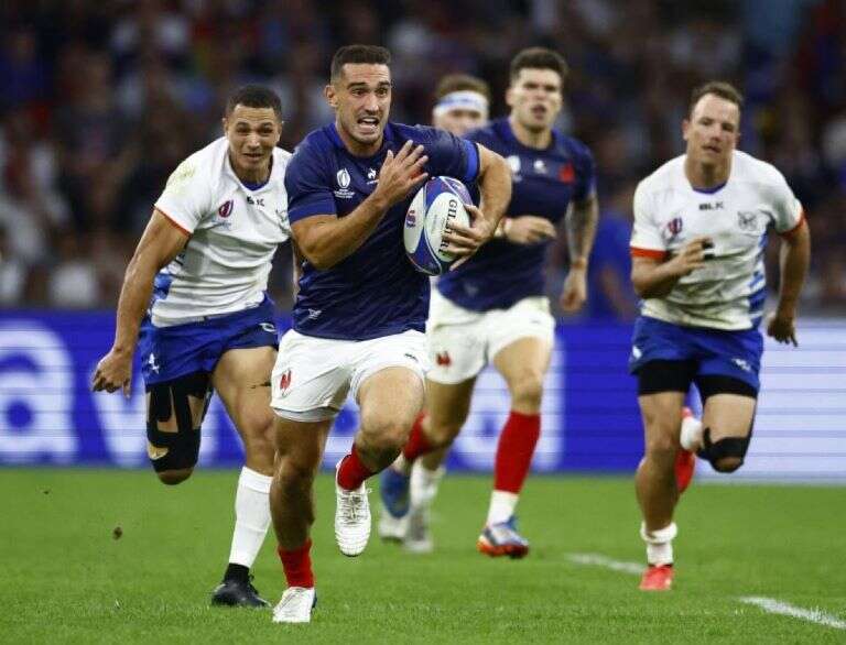 Rugby: Francia se floreó y goleó a Namibia 96-0 en el Mundial