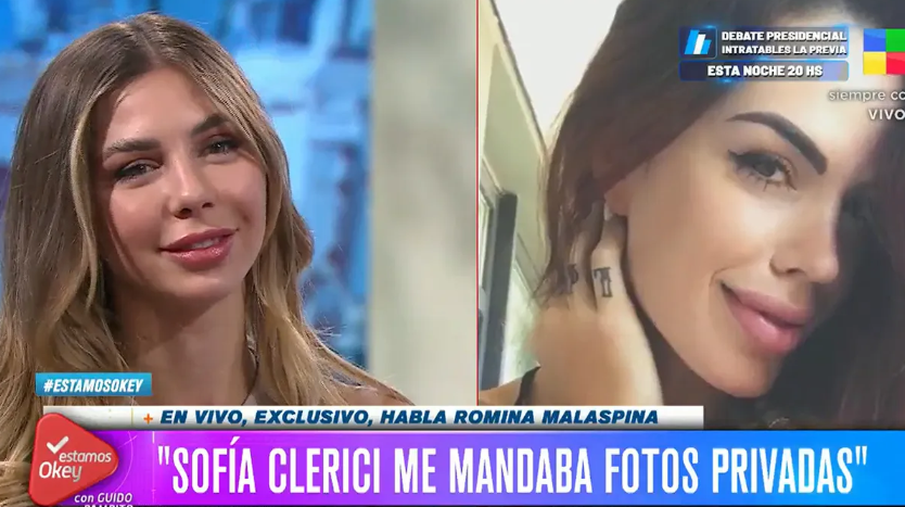 “Me robó un beso”: las provocativas fotos que Sofía Clérici le envió a Romina Malaspina