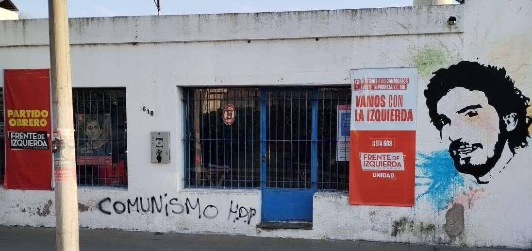 Denuncian otro ataque al local del Partido Obrero: “COMUNISMO HDP”