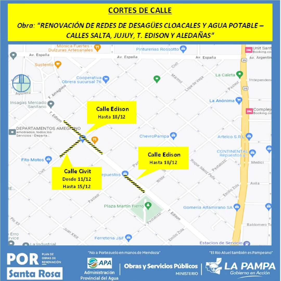Santa Rosa: Continúan las obras de saneamiento