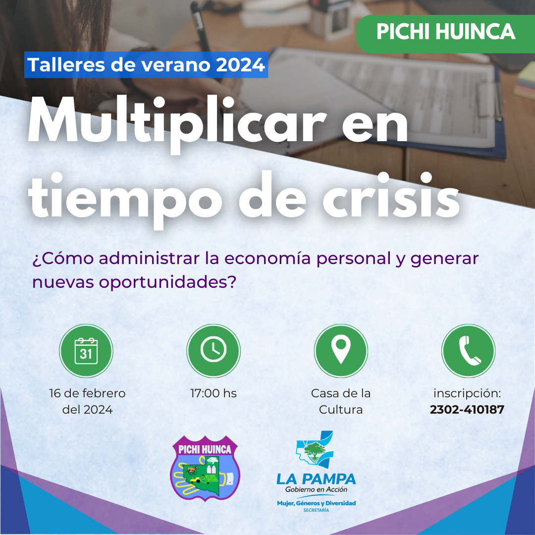 Pichi Huinca: La Secretaría de la Mujer realizará el taller “Multiplicar en tiempos de crisis”