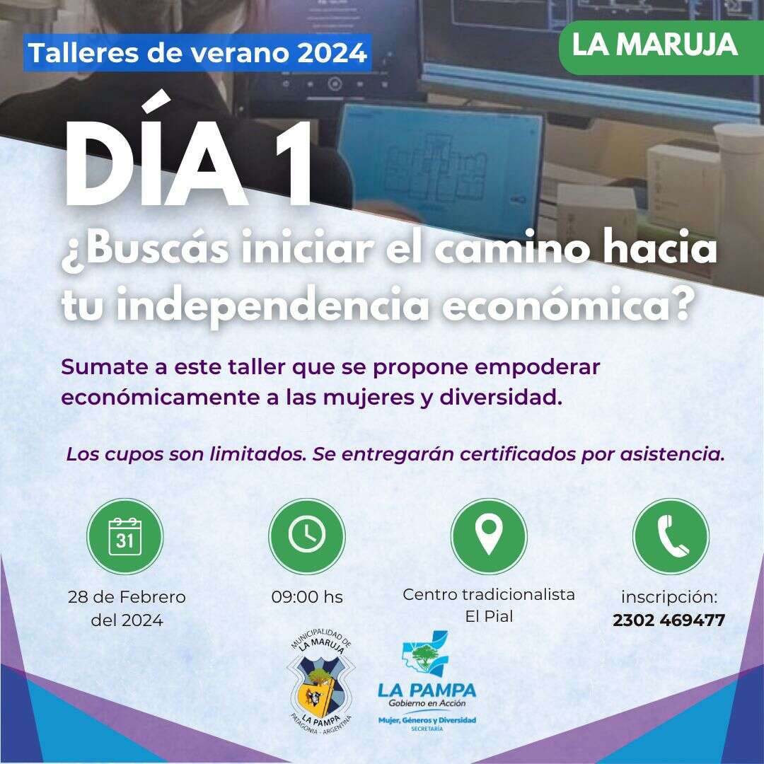 La Maruja: El miércoles comienza el taller de autonomía económica destinado a mujeres