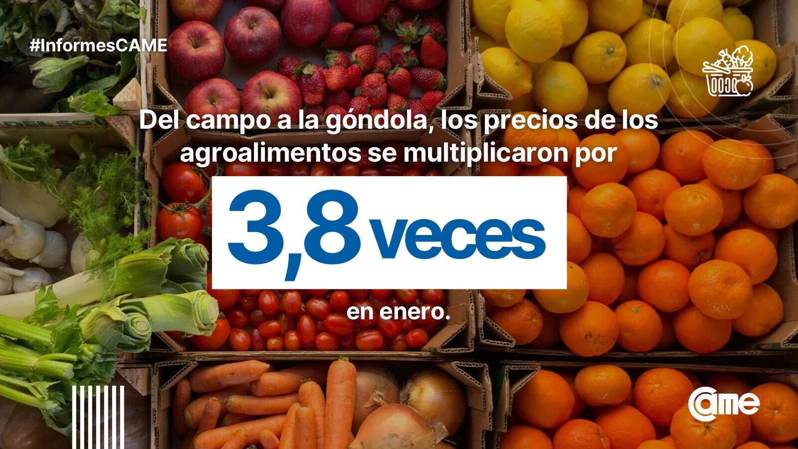Los precios de los productos agropecuarios subieron 3,8 veces entre el campo y la góndola en enero