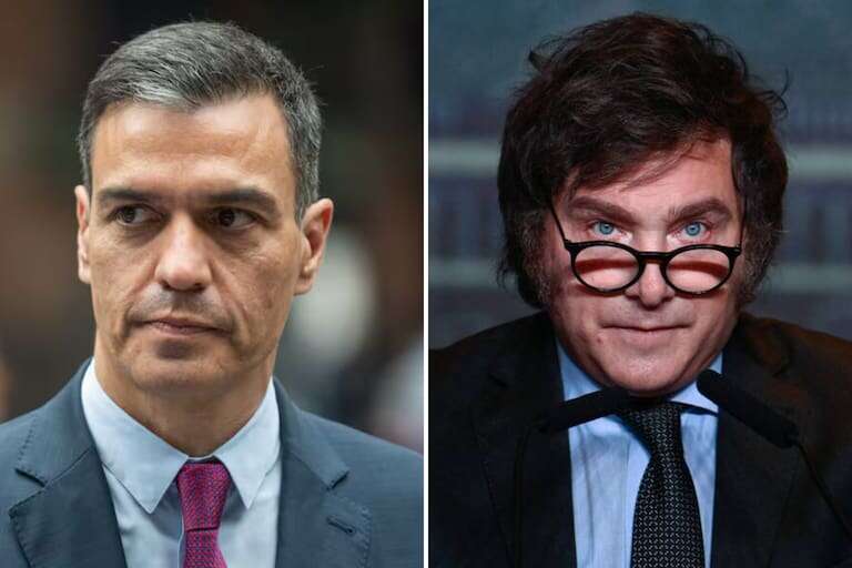 España emitió un comunicado rechazando las duras críticas de Milei a Pedro Sánchez