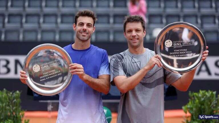 Tenis: Zeballos se estrenó como NÂ°1 del mundo de dobles con un título en Roma