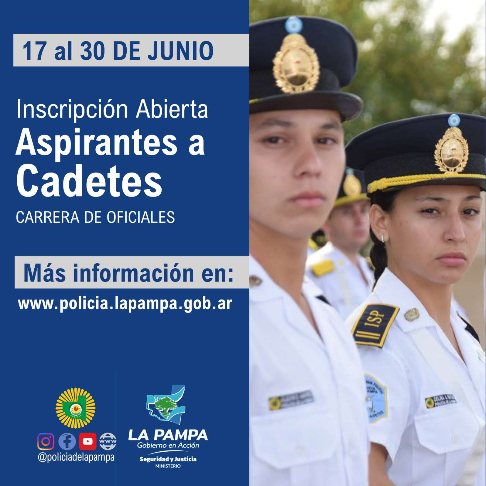 Abren inscripción para ingresar a las carreras de formación inicial en la Policía de La Pampa
