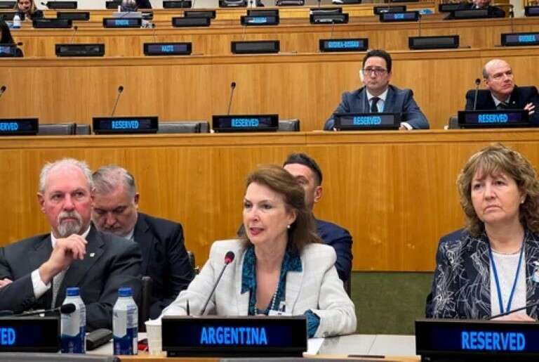 Mondino reafirmó el reclamo por Malvinas en la ONU y llamó a tener una relación “madura” con el Reino Unido