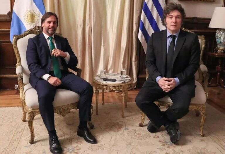 Casa Rosada: Milei se reunió durante una hora con Lacalle Pou