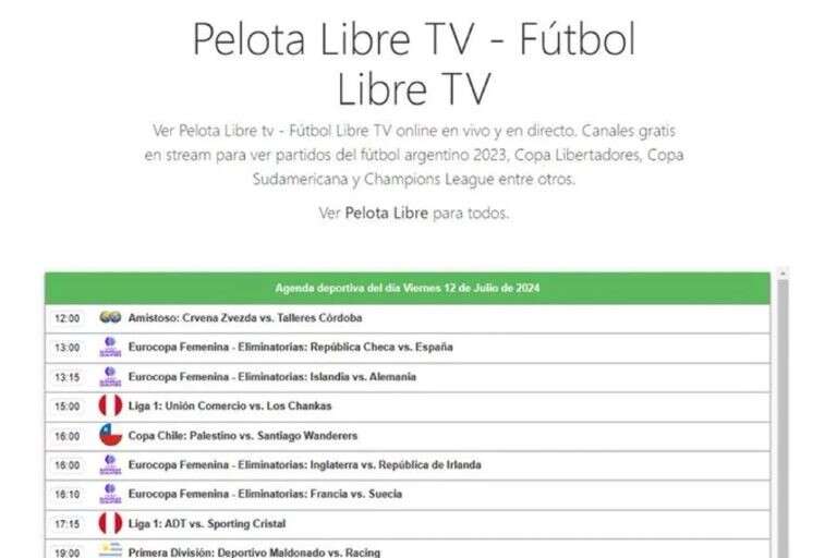 Qué es Pelota Libre, la nueva página que apareció tras el cierre de Fútbol Libre