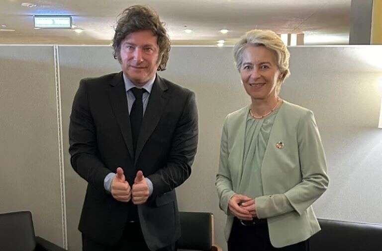 Milei se reunió con Ursula von der Leyen para afianzar la relación entre la Unión Europea y el Mercosur