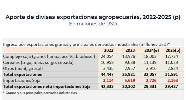 Las exportaciones agrícolas del 2025 dejarán tantos dólares como las de este año