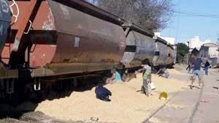 Santa Fe: Saquearon un tren y se robaron cerca de mil toneladas de soja