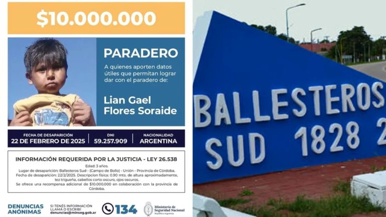 Caso Lian: Ofrecen una recompensa de 20 millones para obtener datos sobre su paradero
