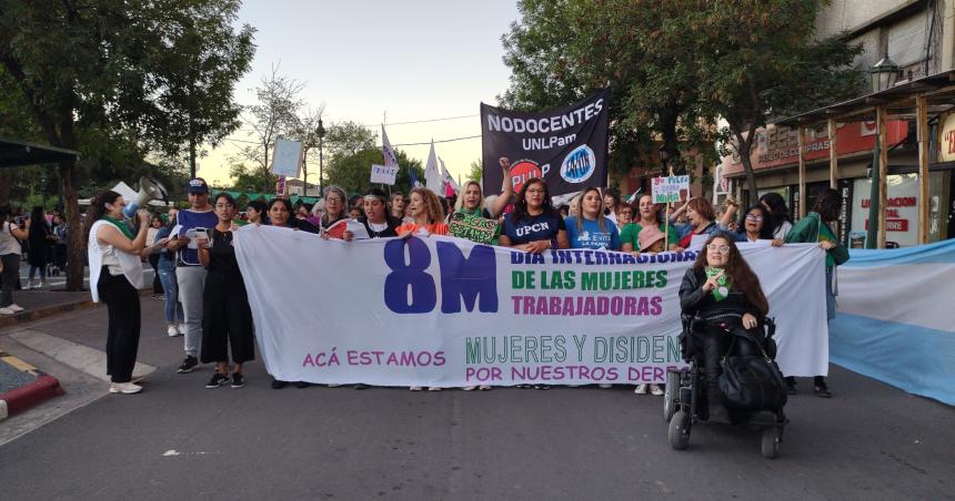 8M en La Pampa: Amplia movilización contra el gobierno nacional