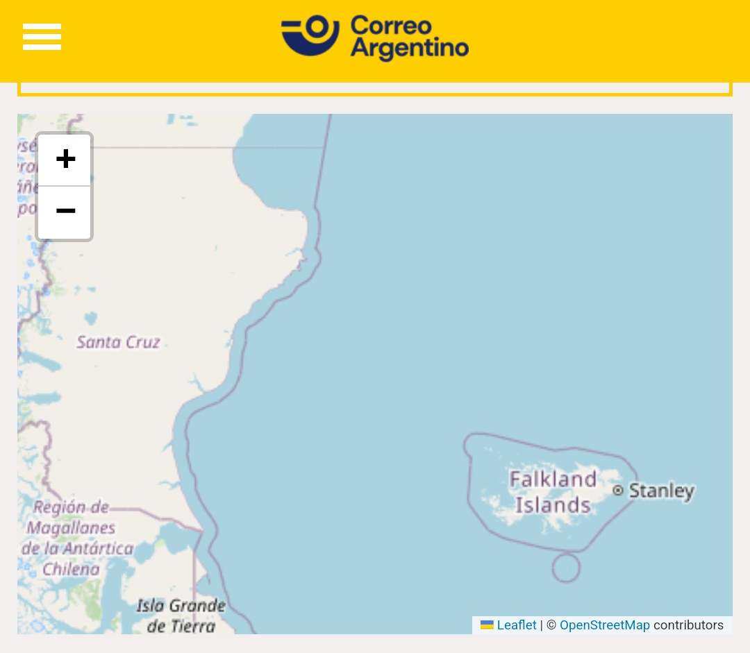 Correo Argentino corrigió un mapa que nombraba “Falkland Islands” a las Malvinas