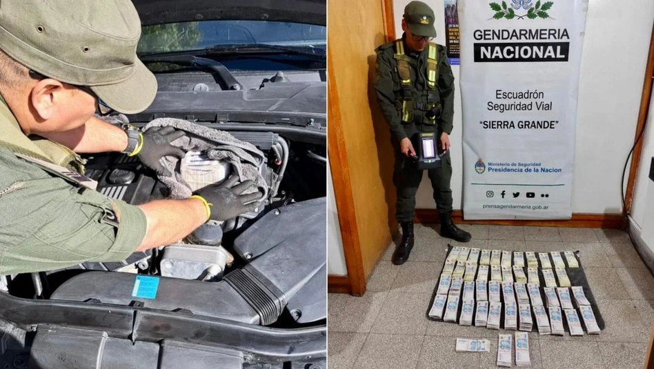 Detienen en Chubut a un pampeano que viajaba con $66 millones ocultos en su auto